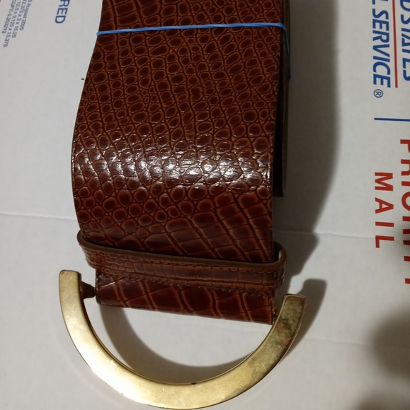 🇺🇸📿EXPRESS CROC STYLE LEATHER 🏩🎊 BELT MADE IN THE U.S.A. 3" WIDE. - Picture 13 of 14